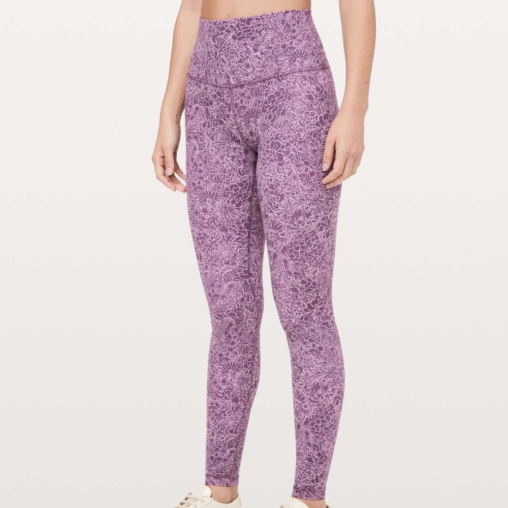 lululemon athletica Purple Floral Print High-Rise Leggings